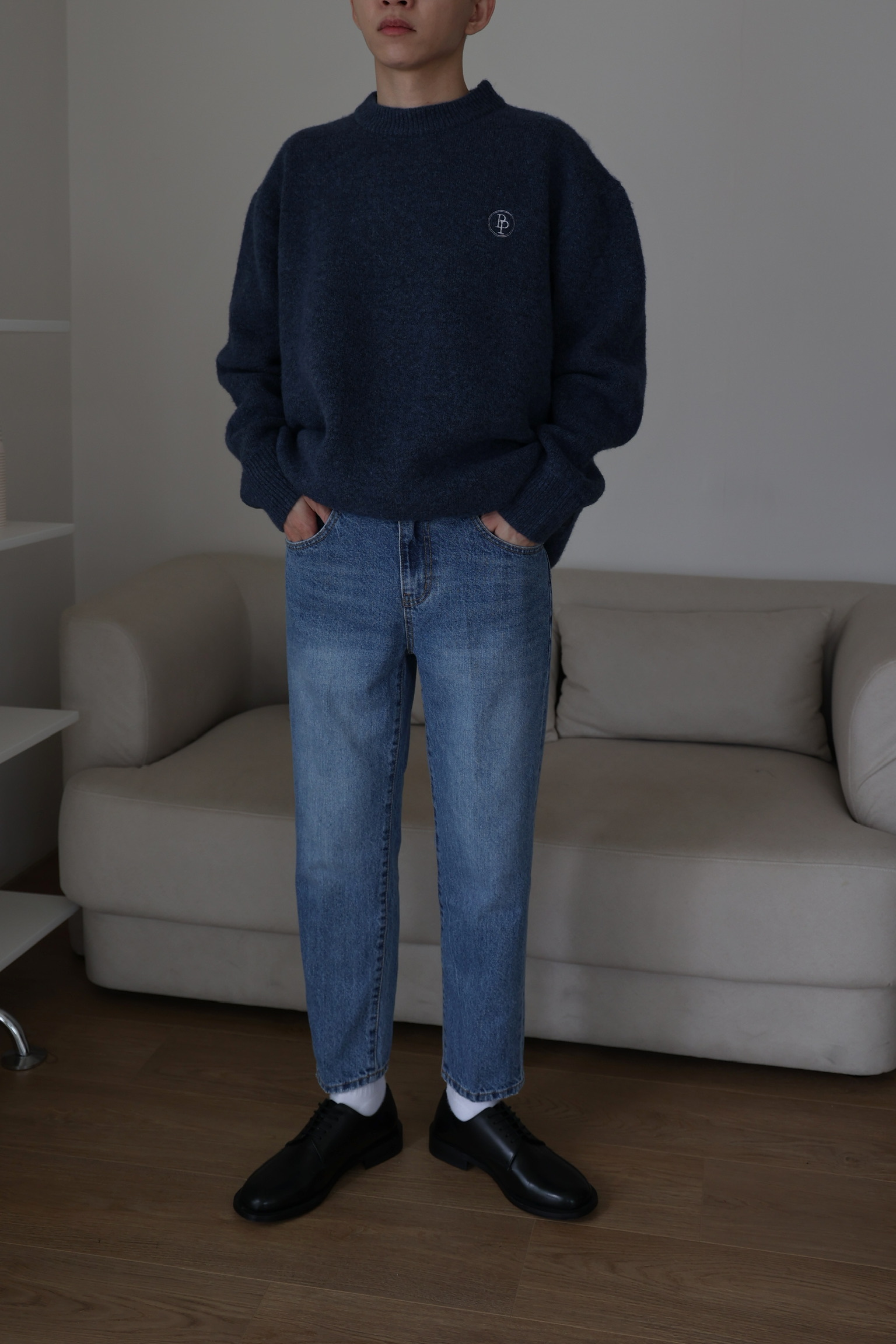 合身不緊身9分牛仔褲