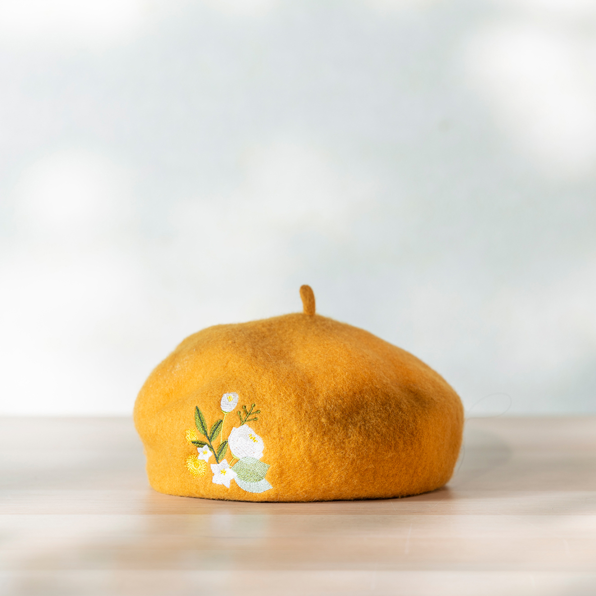 樂洋・刺繡貝雷帽 / Béret / 桔梗花