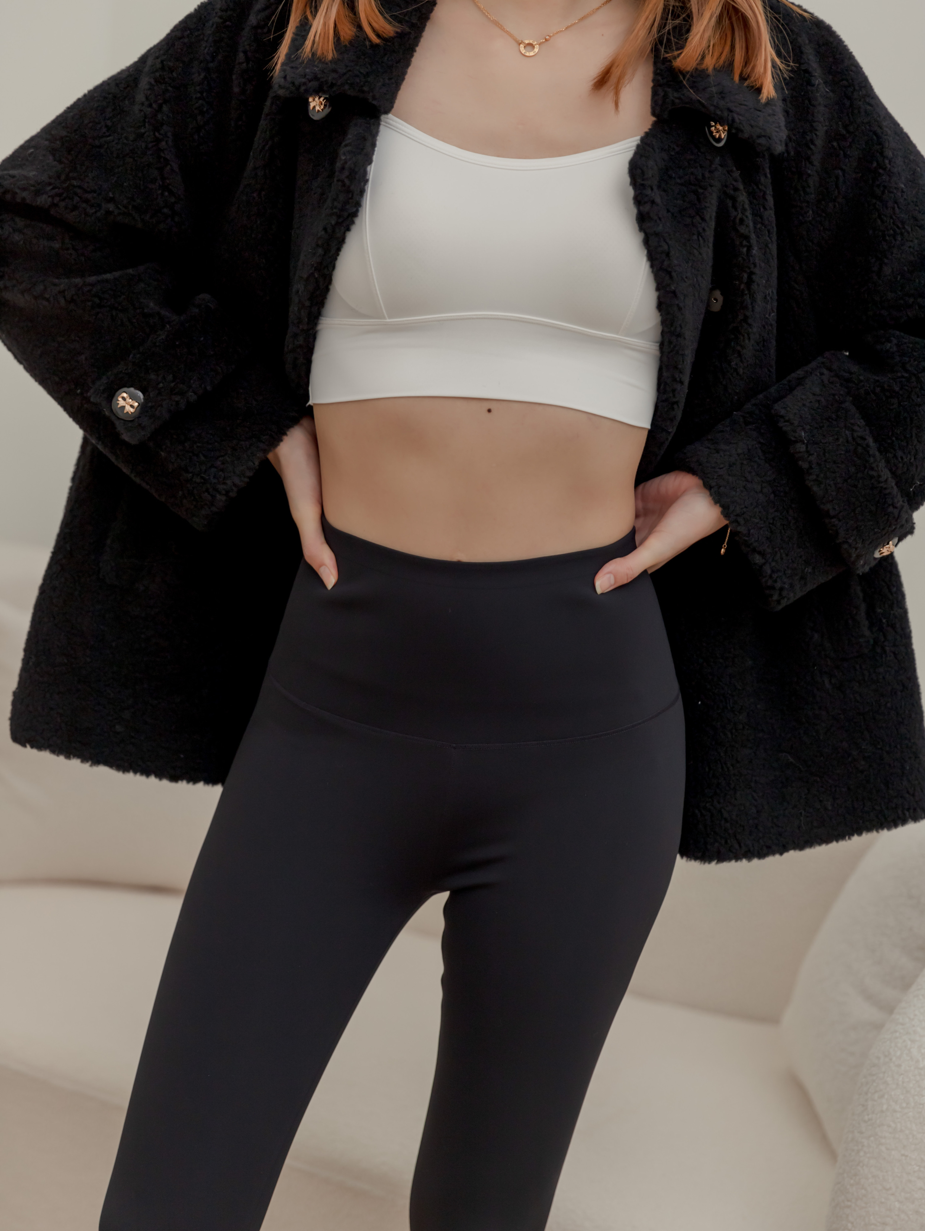 高彈力微刷絨保暖魔術褲