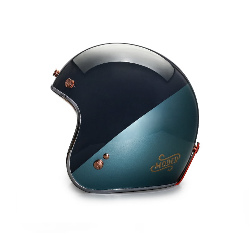 MODER ARON 亮光石墨藍 3/4罩 復古帽