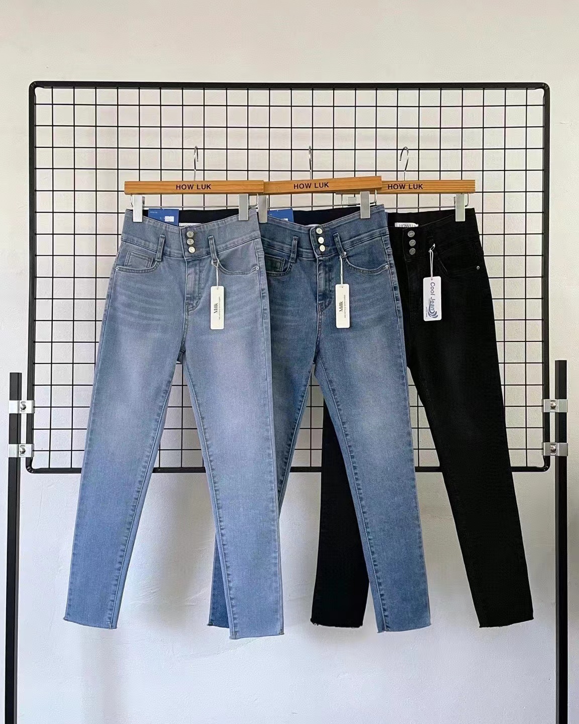 超彈顯瘦軟滑牛奶面料3扣牛(33477)