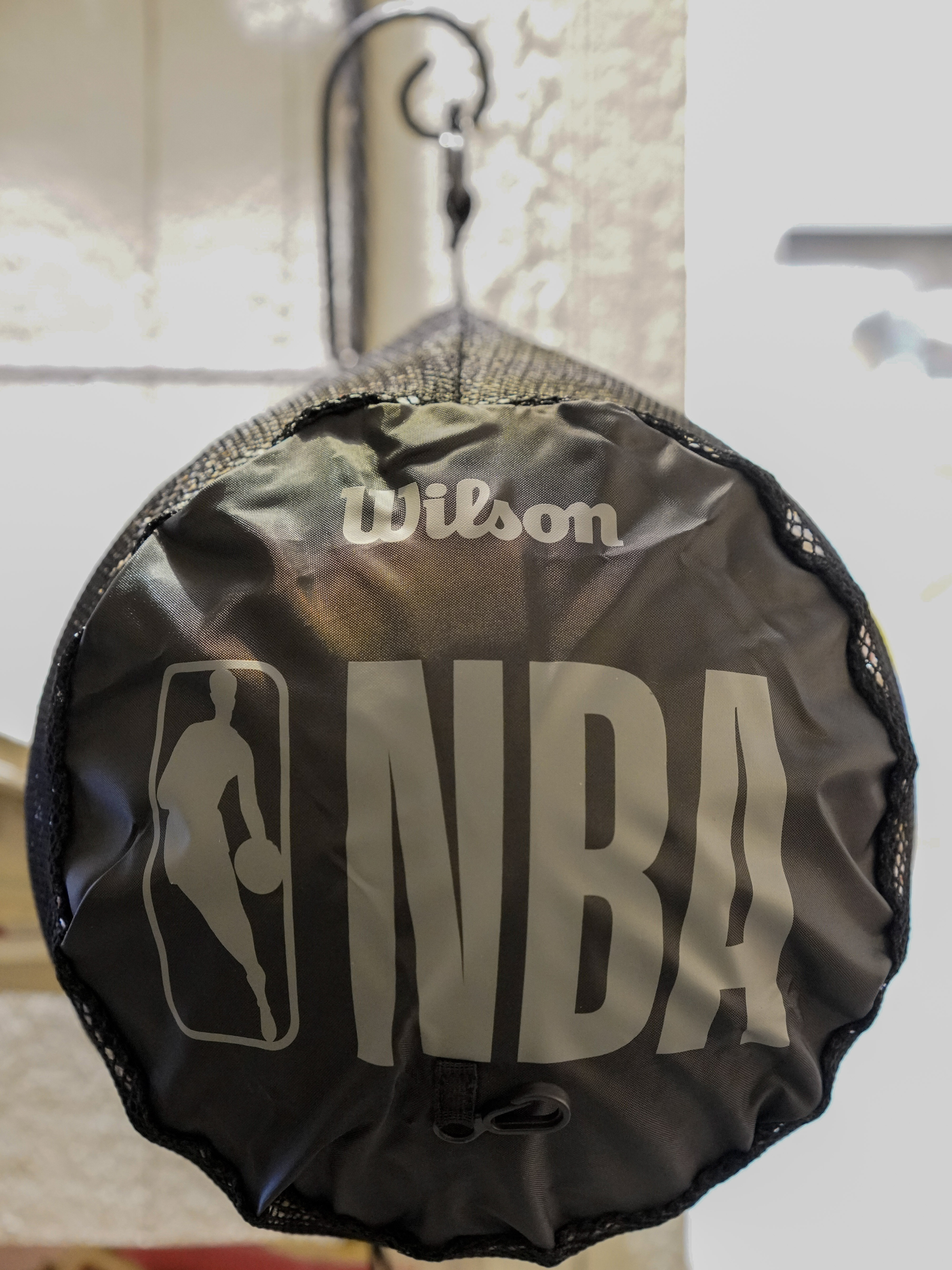 Wilson NBA SINGLE BALL CARRY BAG BL 黑色網狀手提波袋