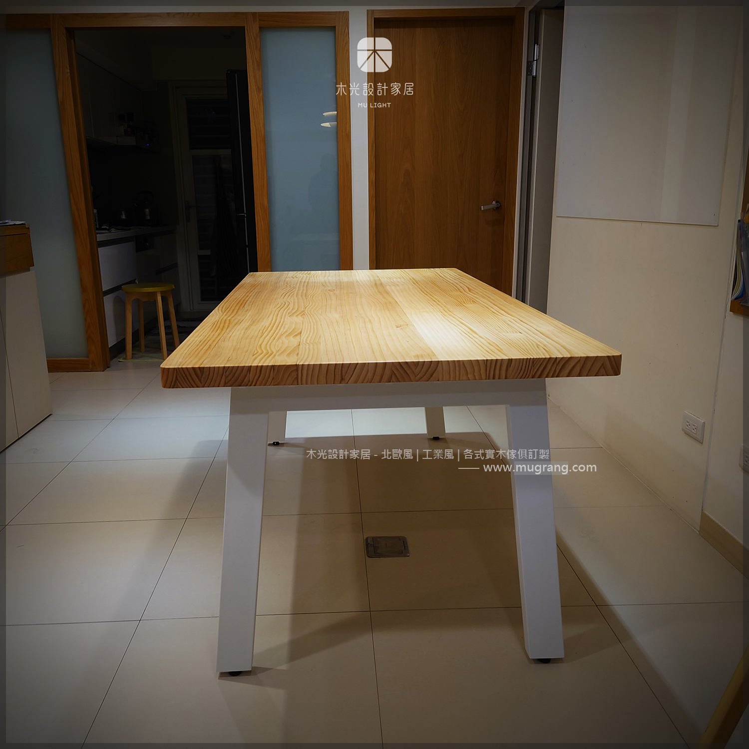 TA0087-Bianca-北歐俐落斜角實木桌