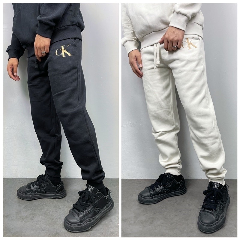 Calvin Klein CK 側邊燙金字母 縮口褲 棉褲 長褲
