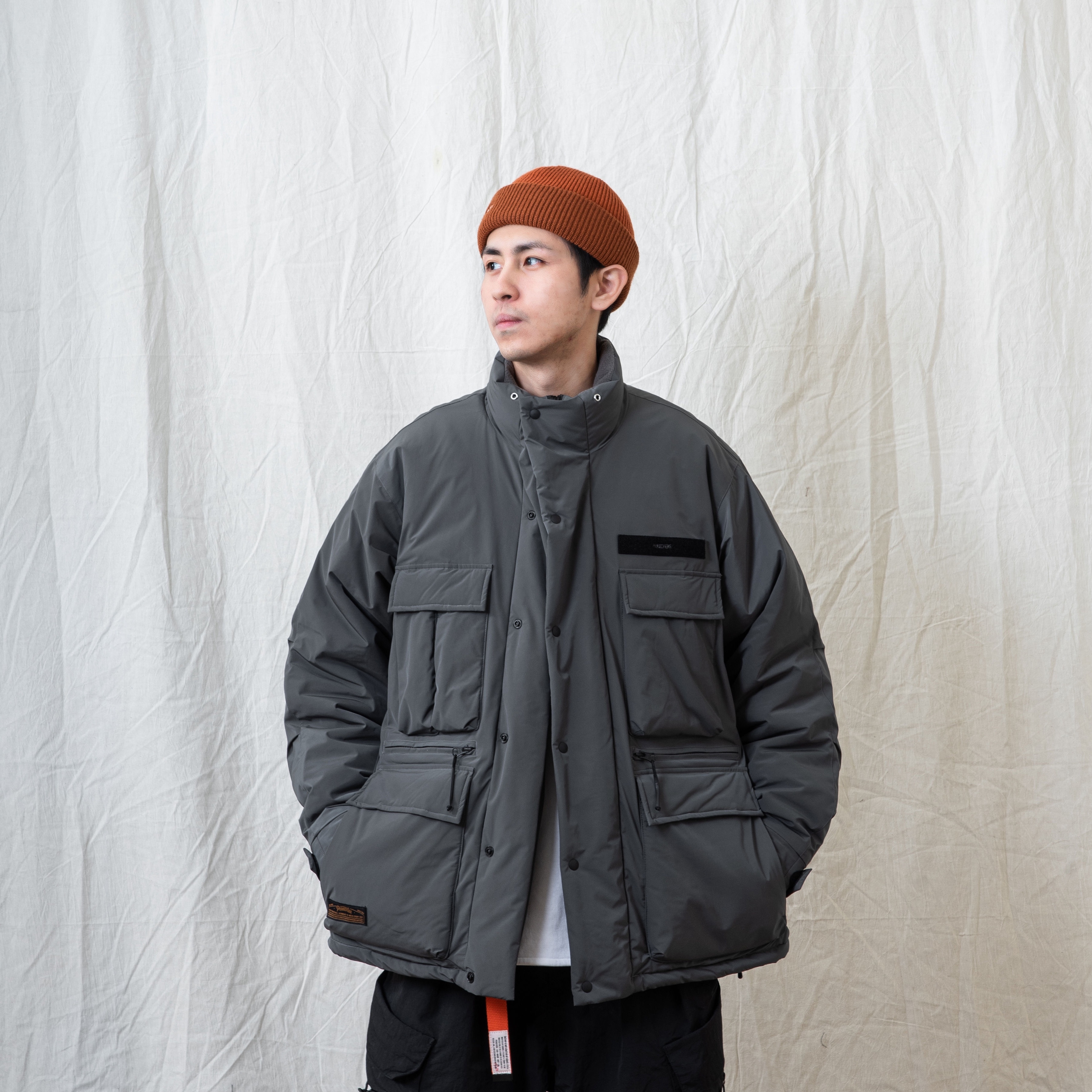 PERSEVERE MULTI-POCKET PADDED JACKET - SMOKE GREY