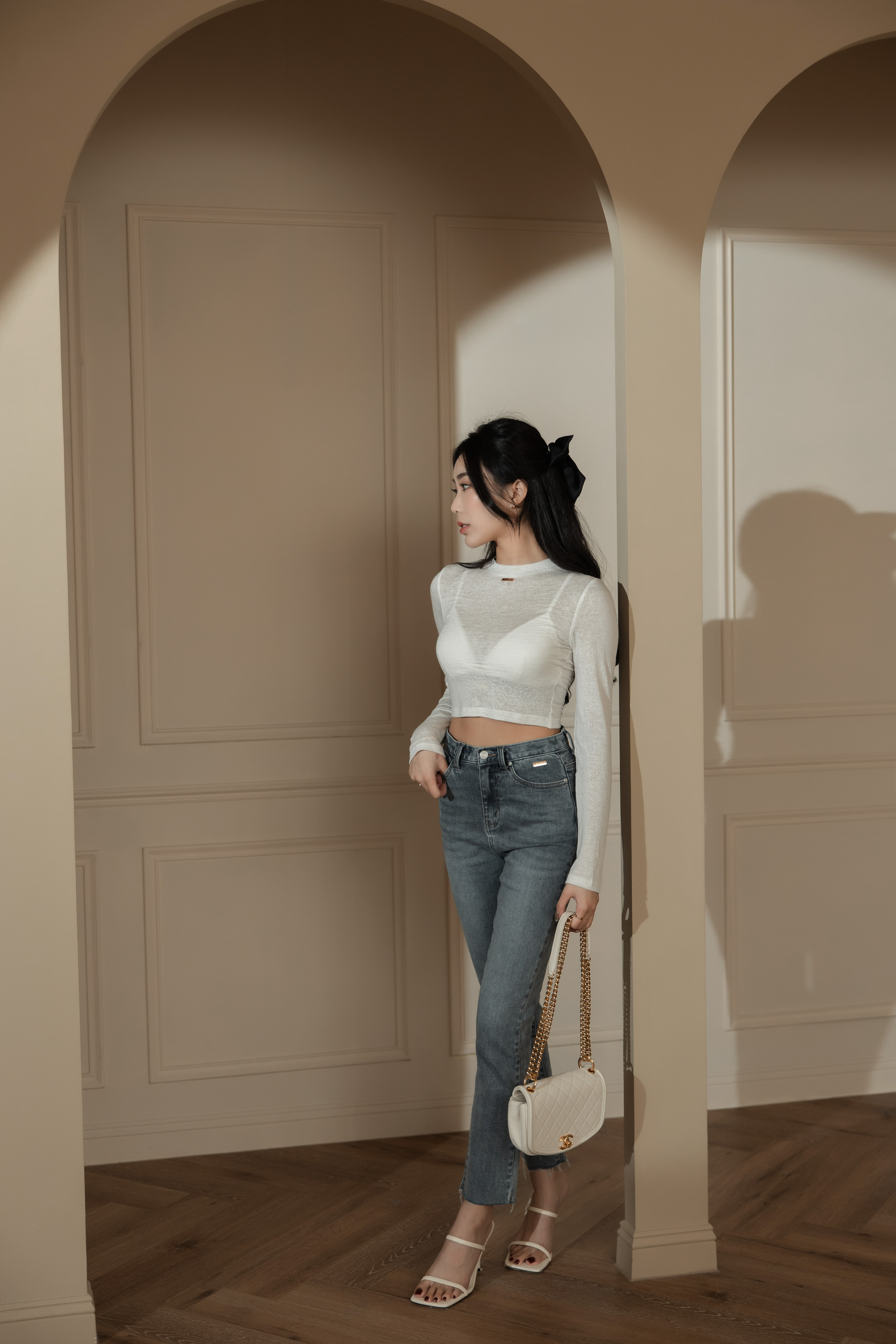 長腿神褲-高腰直筒牛仔褲