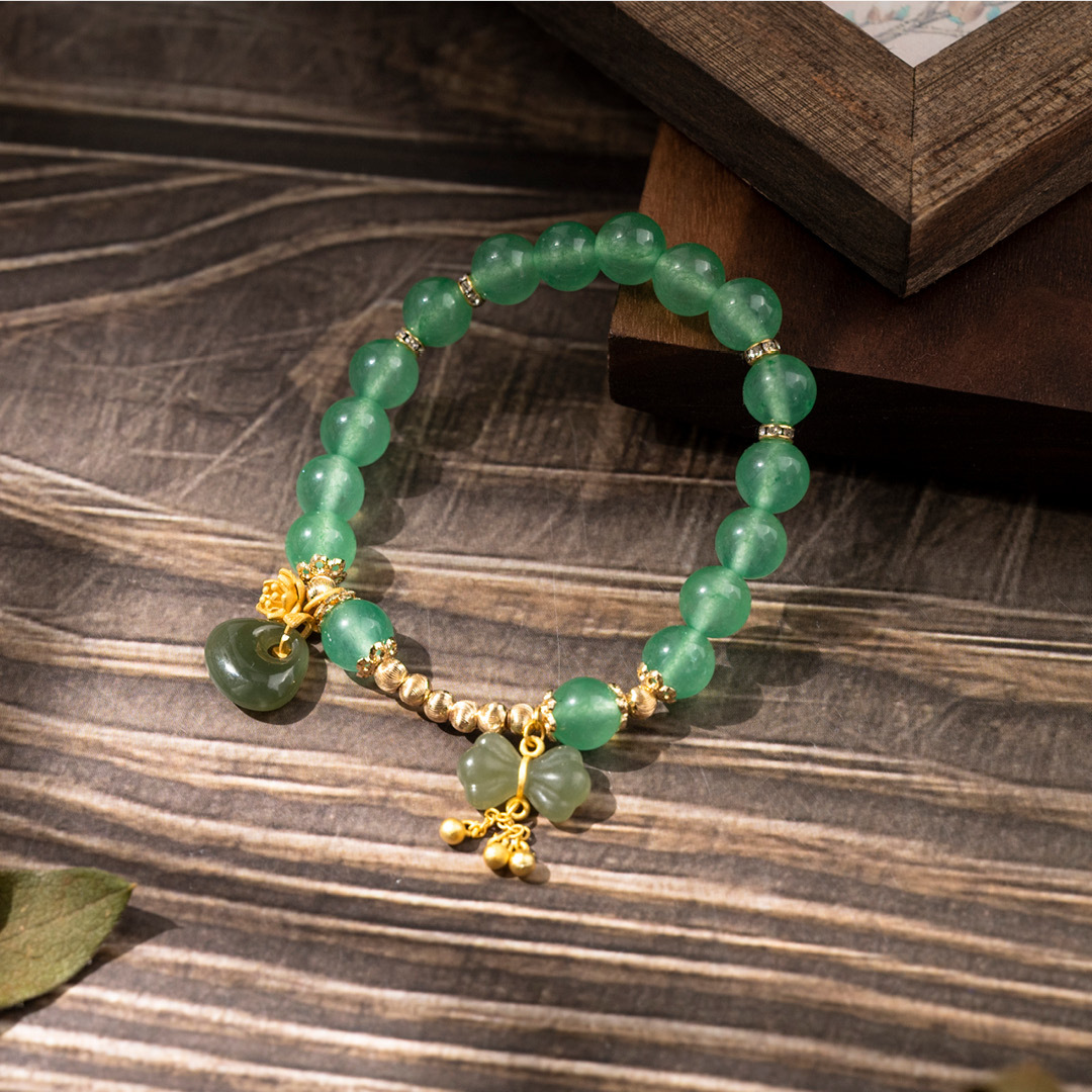 【古韻】翠玉沁-綠東陵手鍊