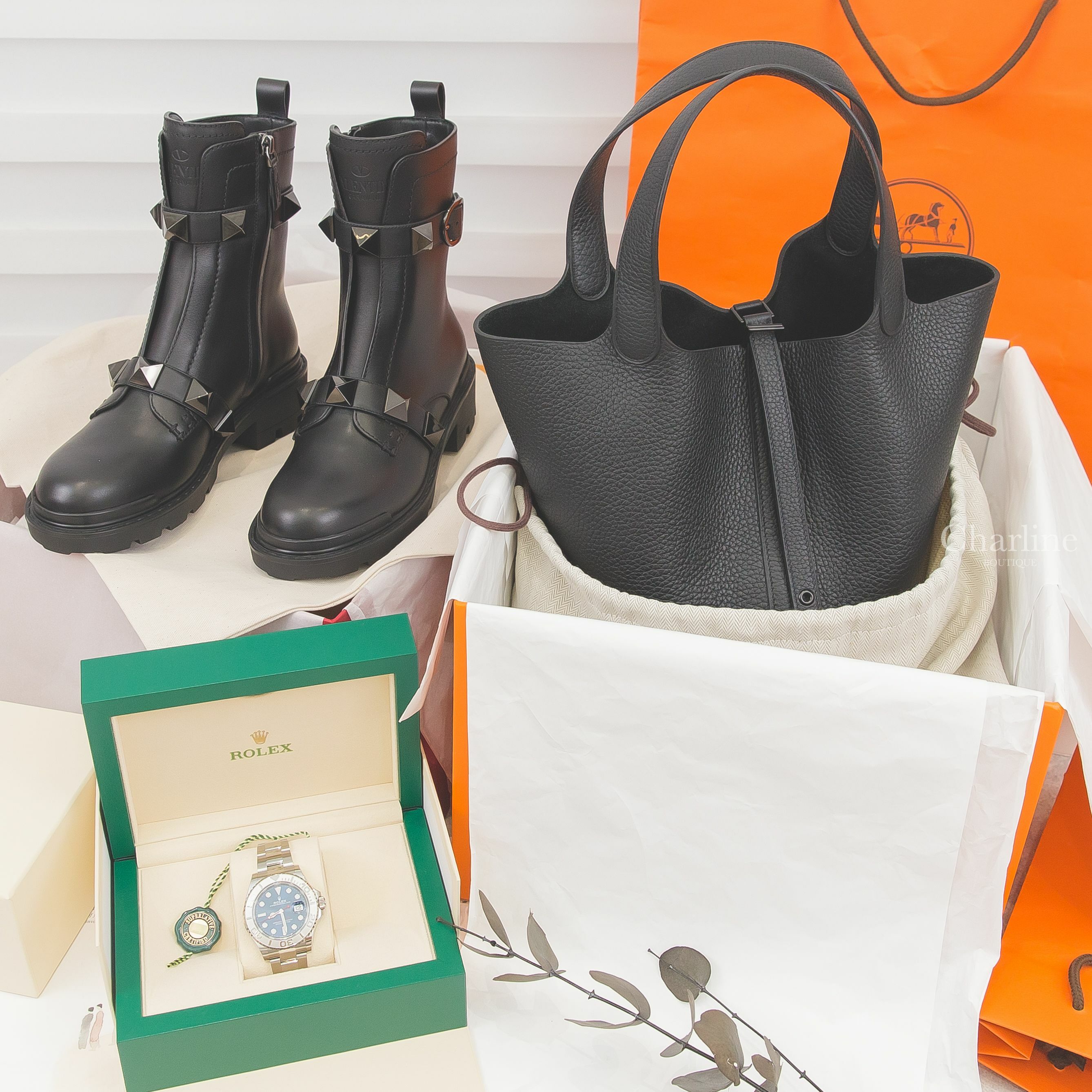 Hermès Picotin Lock 22cm 89 Noir Monochrome Taurillon Clemence U刻黑色黑釦中型提把水桶包-Charline Boutique 精品代購