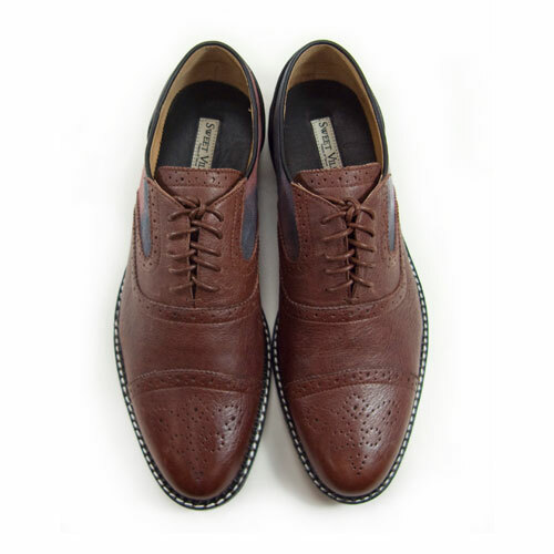 Sweet Villians M1093B Classic Japan Style Leather Oxford Shoes Brown