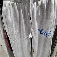 [S] EVISU ENGLISH PRINT EXHAUST FIT TRAINING FAN,MELANGE GREY, EU2UZP902-MELANGE GREY (SEV170)