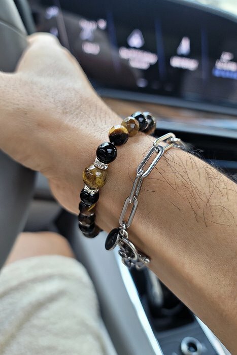 多種寶石虎眼石珠子手鍊