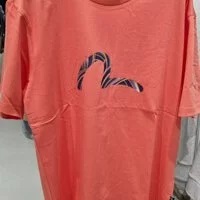 [S] EVISU PLANNING METAL BIG HILLS LOOSE FIT SHORT SLEEVE, ORANGE, EU5UTS902-ORANGE (SEV179)