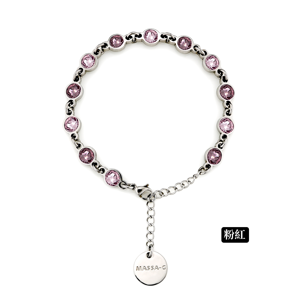 MASSA-G【Glary閃耀】金屬鍺錠白鋼水晶手鍊(12個金屬鍺)