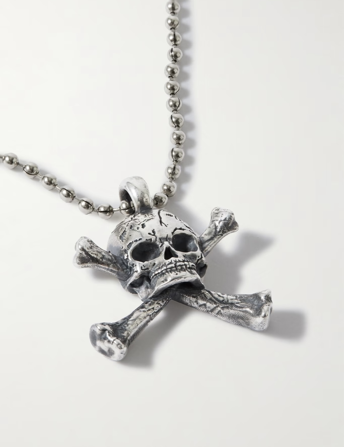 LONEONE x Gallery Dept. Skull and crossbone small silver pendant necklace