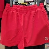 [S] EVISU WOMENS HEART WAFFLE SHORTS,RED, EU1FZP951-RED (SEV187)