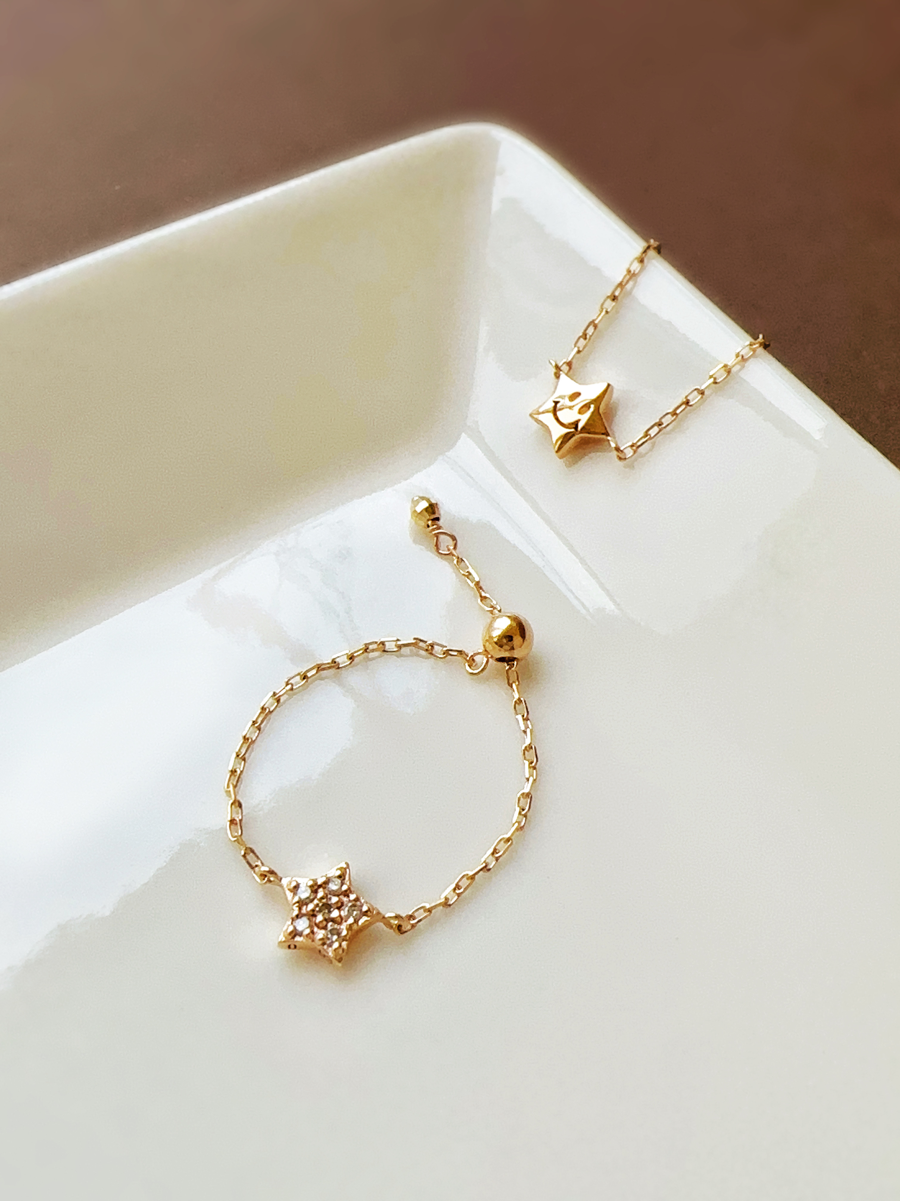 笑臉星星雙面鍊戒