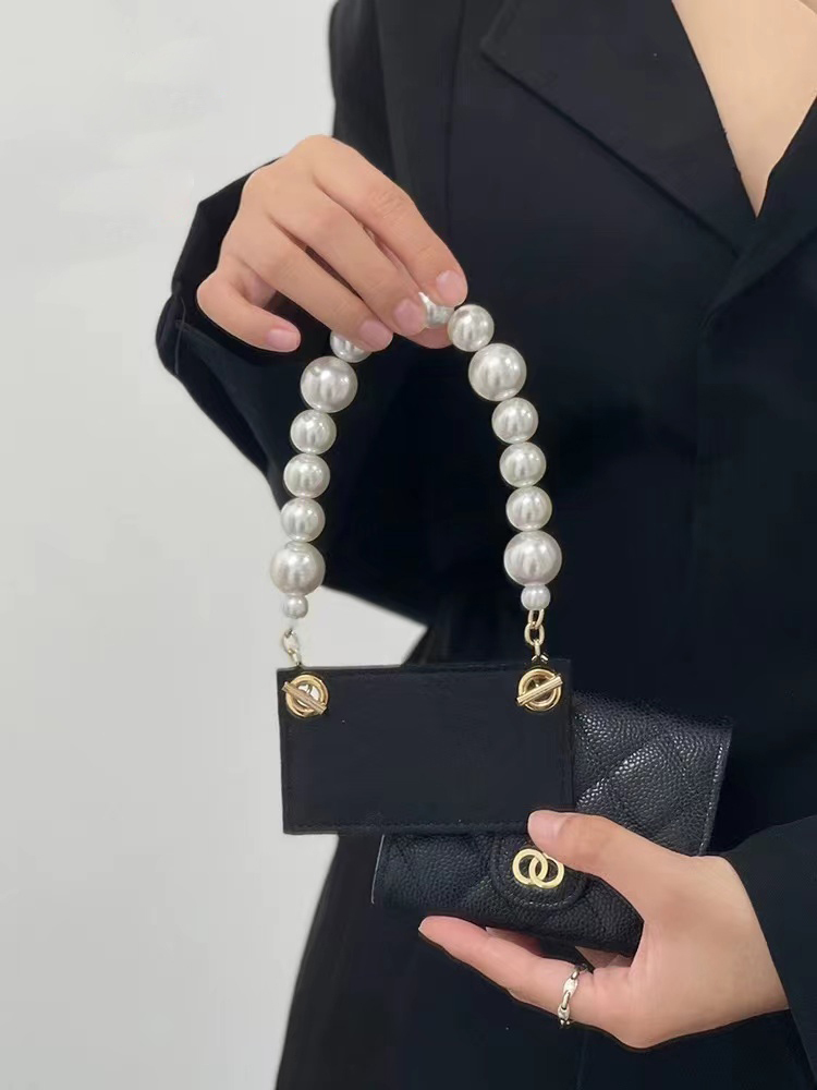 手工坊小香卡包改造鏈條包包錢包手拎珍珠腋下短肩帶單買配件