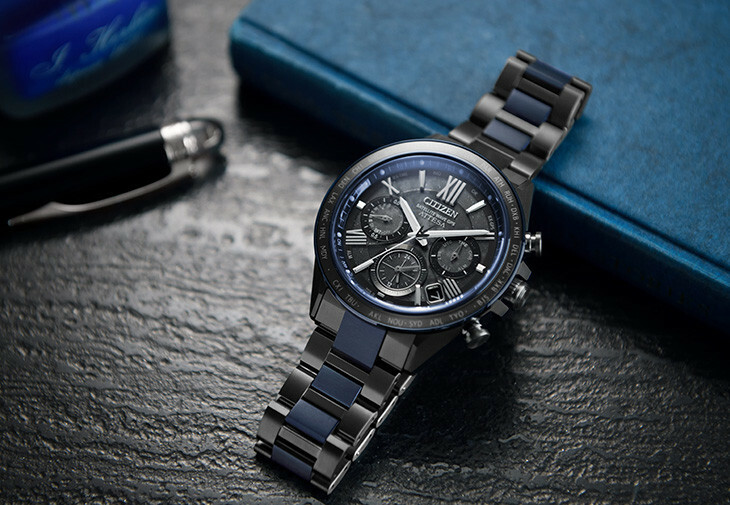 萬年鐘錶 - Citizen 星辰錶  ATTESA 湛藍星空限量鈦金屬GPS衛星光動能電波計時男錶 CC4066-69E 錶徑44.6MM