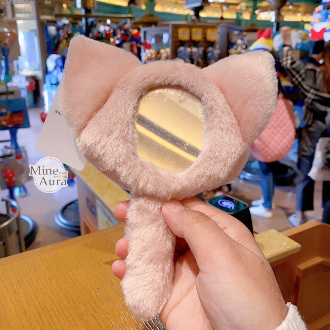 (限時特價) 玲娜貝兒 Lina bell 絨毛 大頭 造型 手拿鏡 鏡子 -上海迪士尼樂園