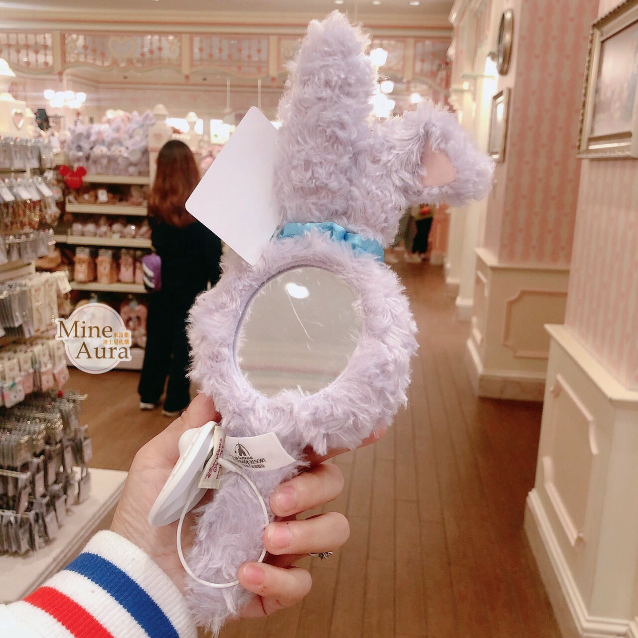 史黛拉露 星黛露 StellaLou 絨毛 大頭 造型 手拿鏡 鏡子 -上海迪士尼樂園