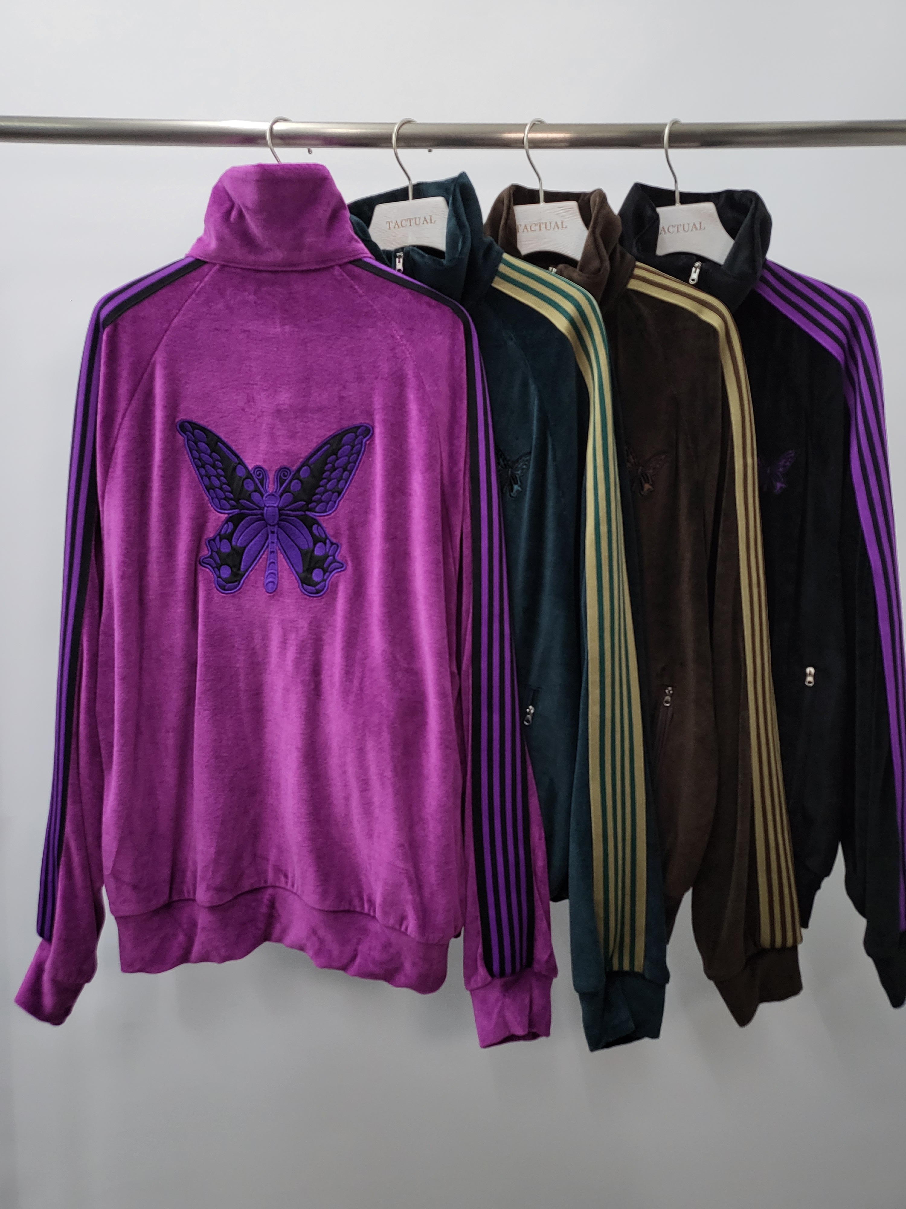 絲絨企領蝴蝶拉鍊外套 JK2258