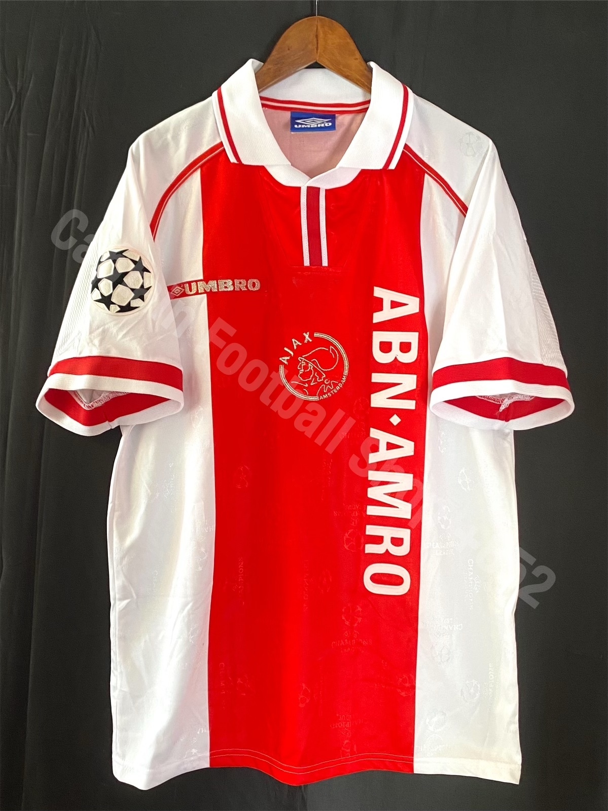 (Player Issue) Ajax 1998-1999 UEFA Champions League Umbro Home Player Issue Shirt
