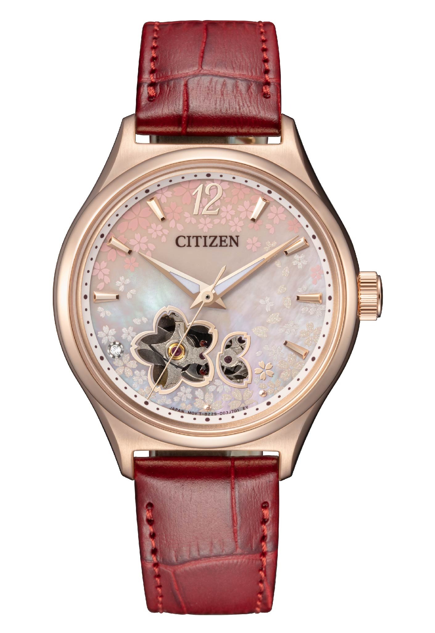 萬年鐘錶 - Citizen 星辰錶 XC女錶  套組錶款  Hebe田馥甄櫻花限定機械女錶 PC1017-61Y  錶徑34MM