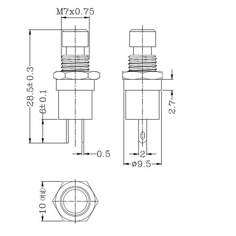 【UCI電子】(12-5)  PBS-110 7MM小型微型自鎖按鈕開關 圓形帶鎖開關 2腳鍍金 自鎖開關 1顆