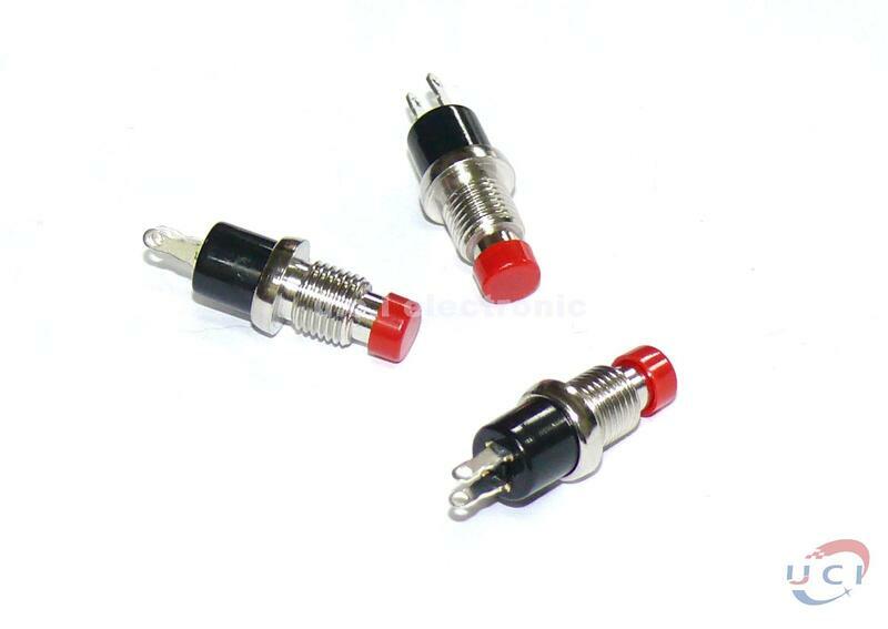 【UCI電子】(12-5)  PBS-110 7MM小型微型自鎖按鈕開關 圓形帶鎖開關 2腳鍍金 自鎖開關 1顆