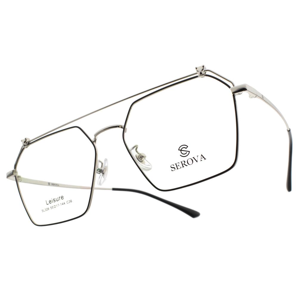 【SEROVA】SL326 C36 復古雙槓多邊框光學眼鏡