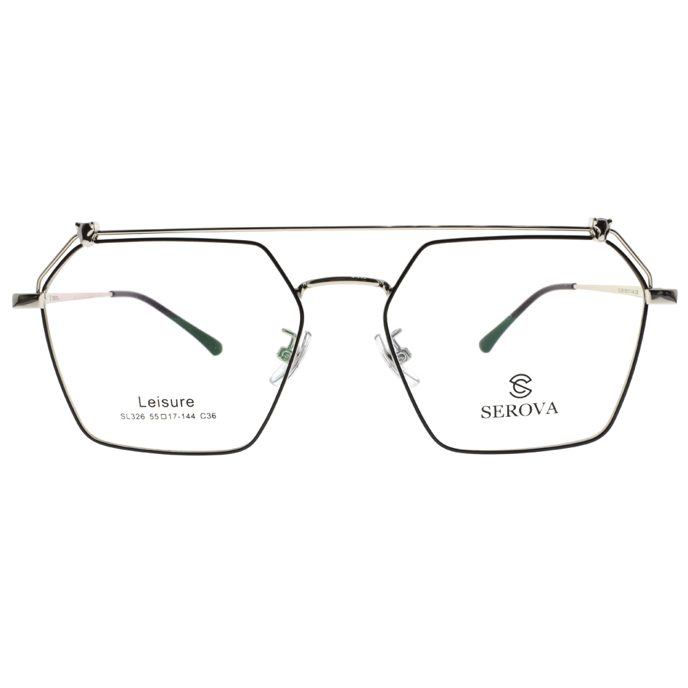 【SEROVA】SL326 C36 復古雙槓多邊框光學眼鏡