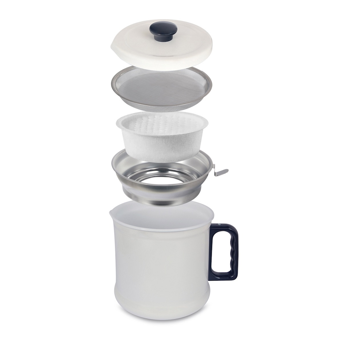 Honey Ware 1.5L Oil Filter Pot With Activated Carbon -White_OP-15C-W