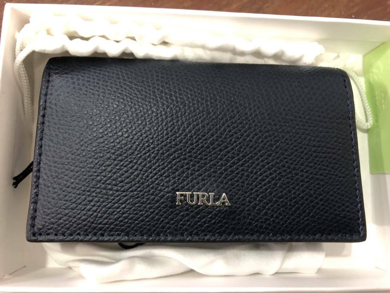 [S] FURLA PT65NWA-ATT000 MAN MARTE PLAIN LEATHER LOGO CARD HOLDER,BLU d, 8051510895176 (SF166)