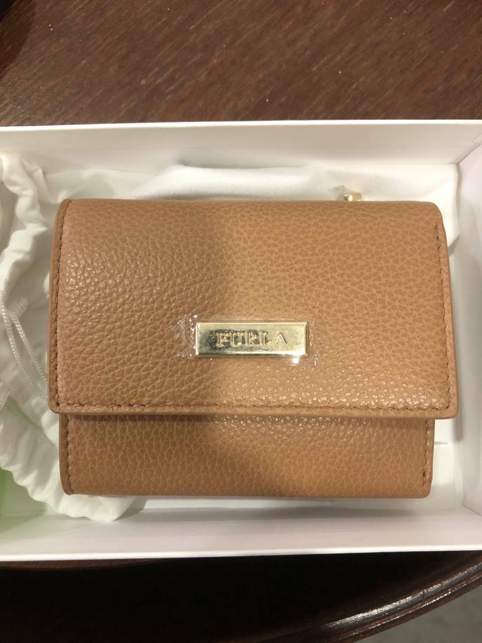 [S] FURLA PCO8RZY-VTO000 N-P RITZY PLAIN LEATHER FOLDING WALLET,DESERT h, 8050560606879 (SF167)