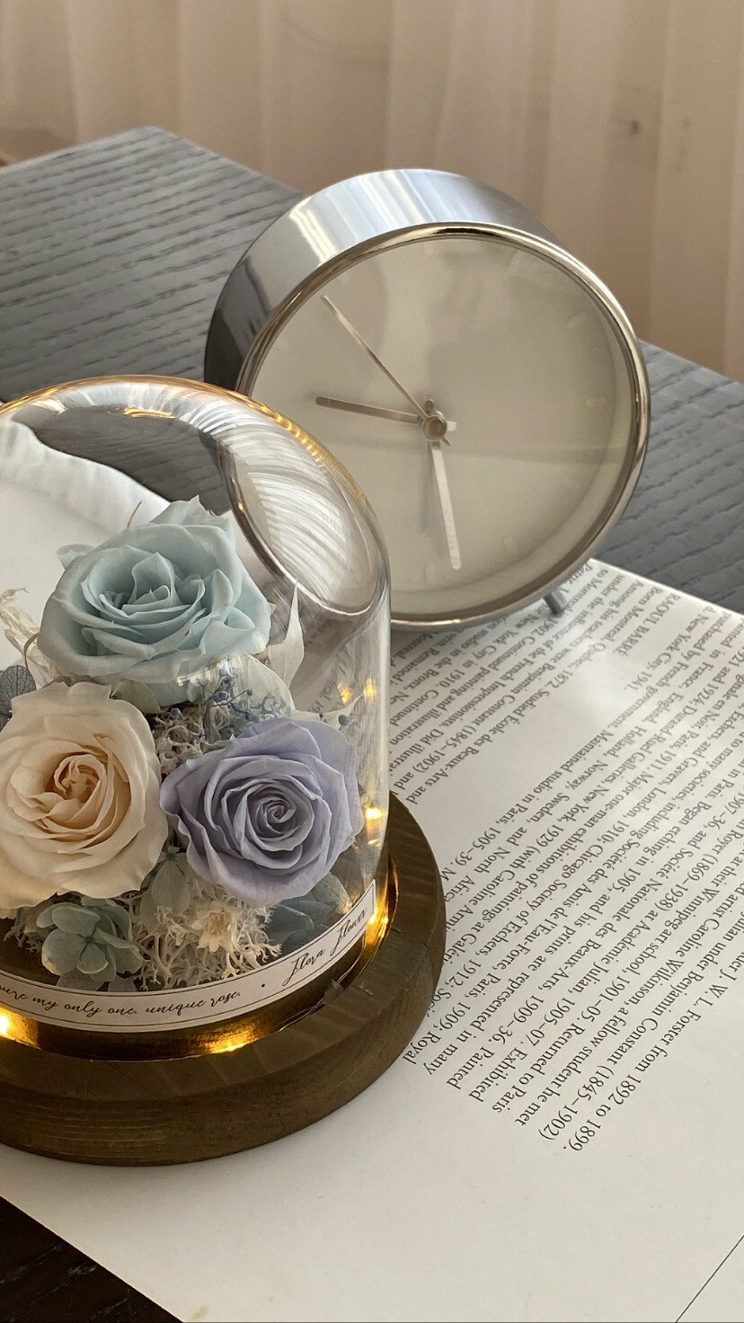 迷你款永生花夜燈-復古色