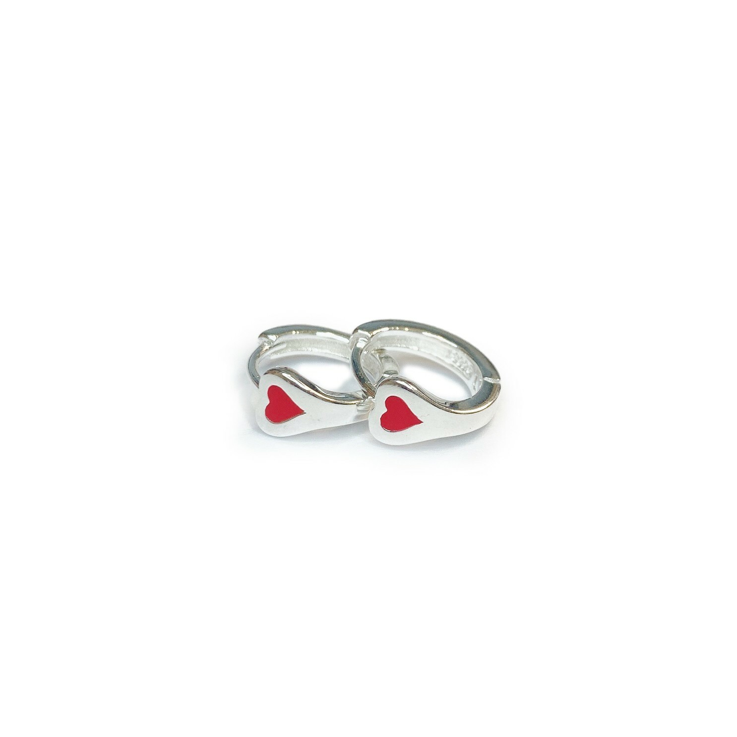 純銀易扣-粗框純色愛心(單支價)