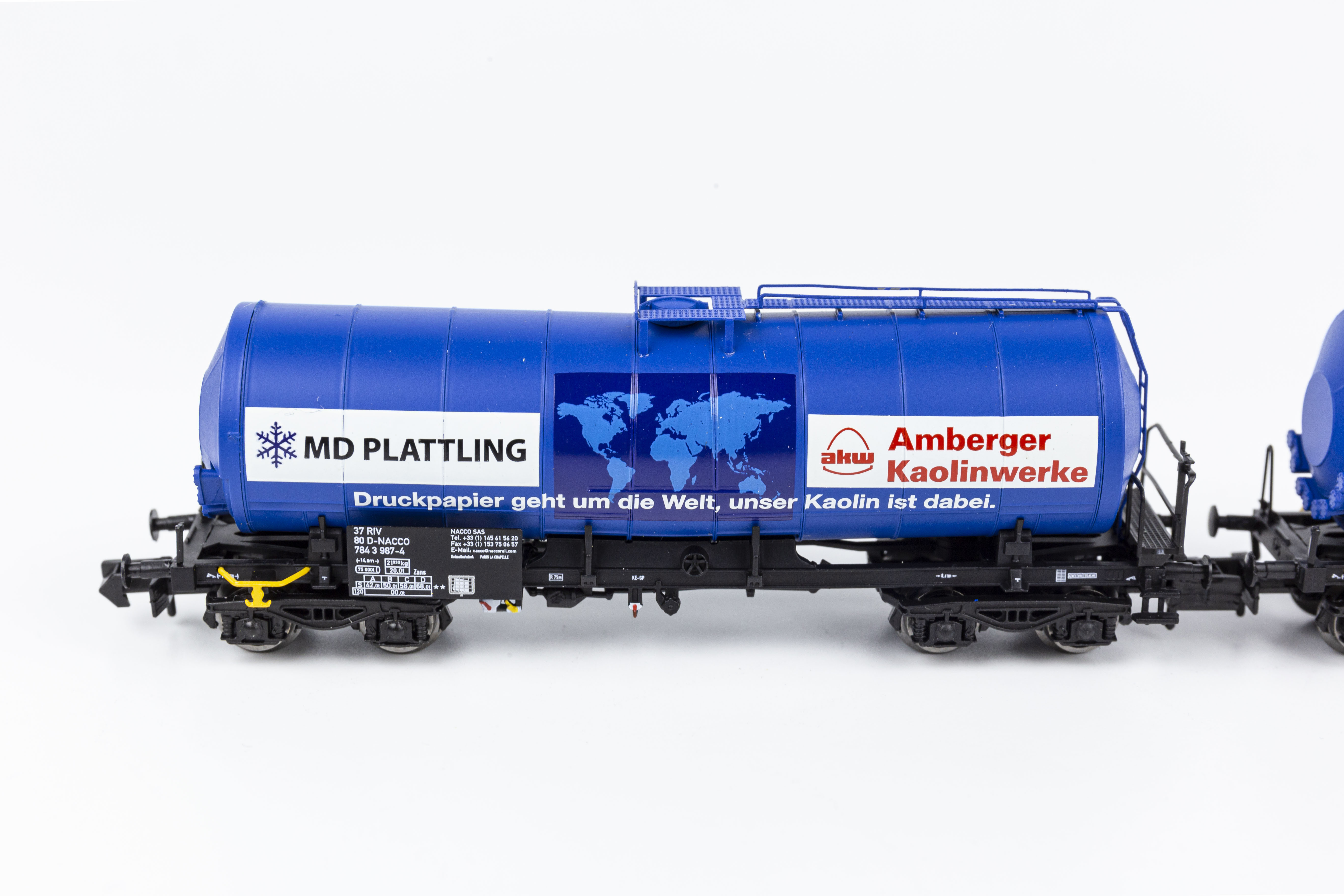 Arnold HN6542 N scale NACCO Zans Amberger Kaolinwerke Era V-VI 2-unit set of 4-axle tank wagons