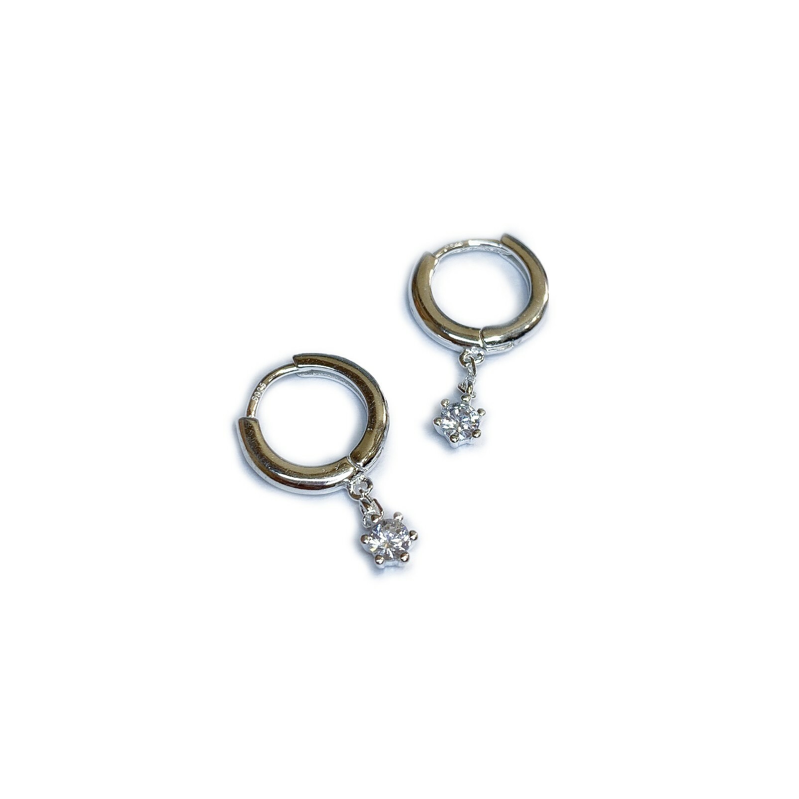 純銀易扣-垂吊六點鋯(單支價)