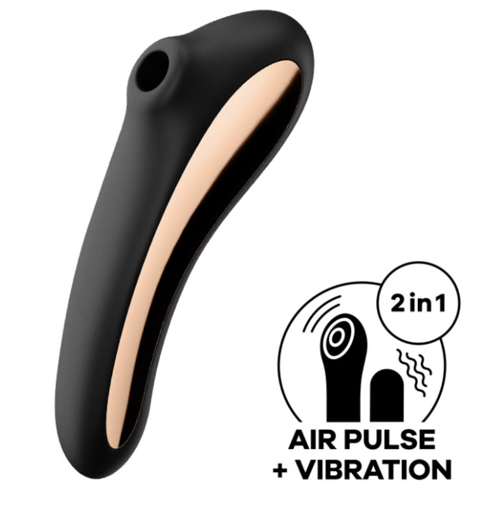 〔德國原裝進口〕德國Satisfyer Dual Kiss 陰蒂吸吮 & 震動按摩棒 (黑色/酒紅色)