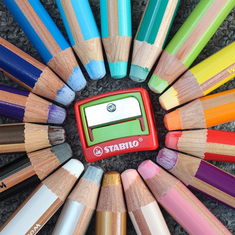 （單隻賣場）woody 三合一多用途 可水洗 水彩粉蠟筆｜德國STABILO