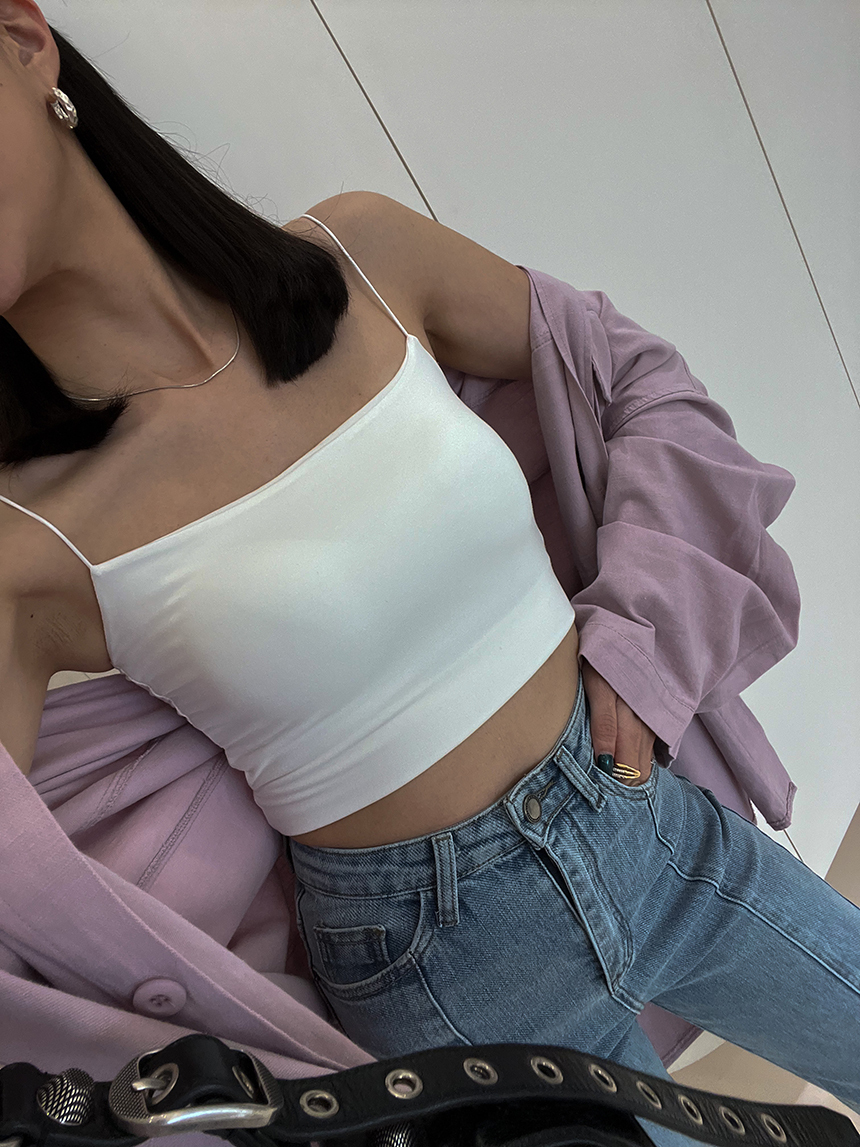 平口磨毛罩杯背心*3色