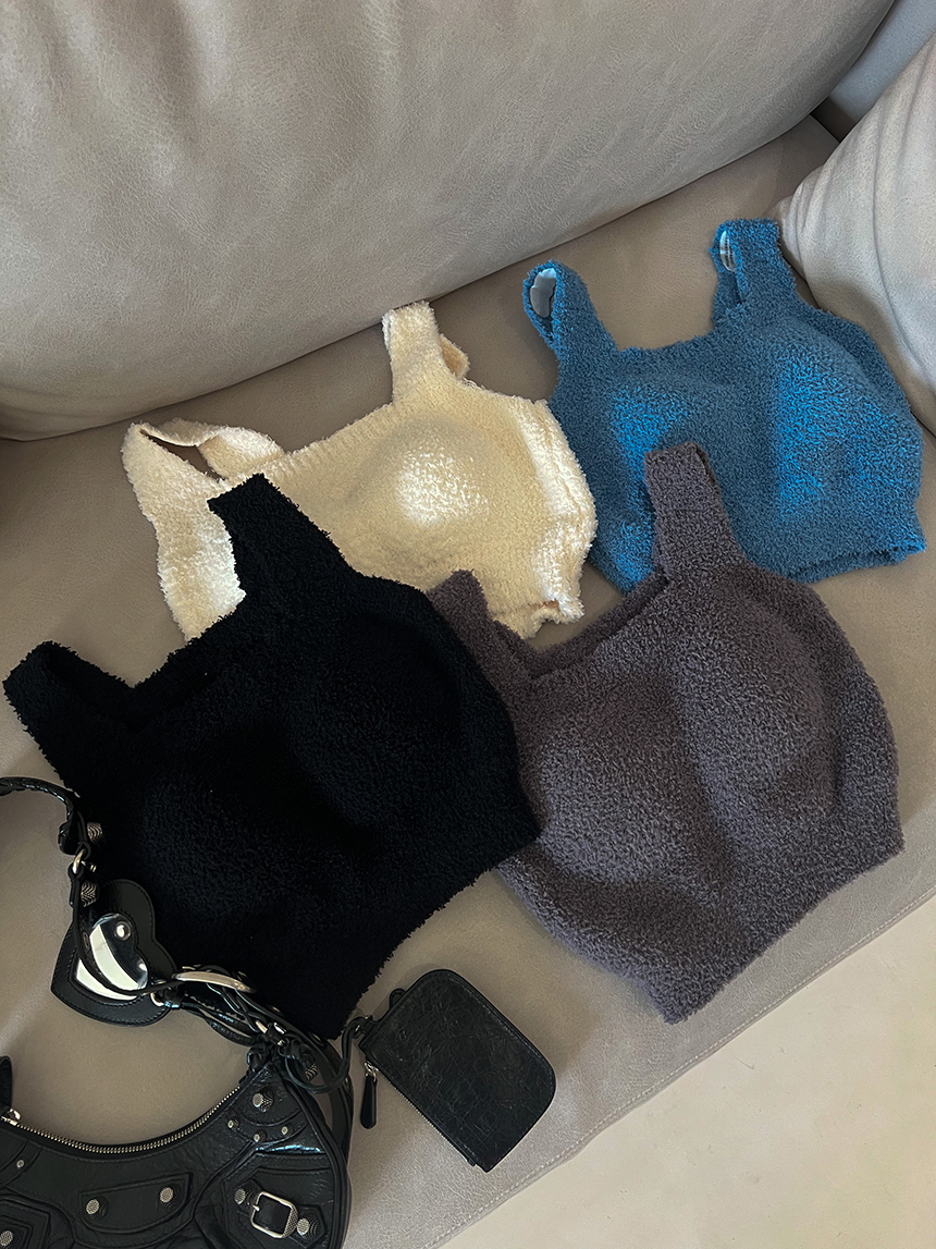 內襯QQ毛提胸短背心*4色