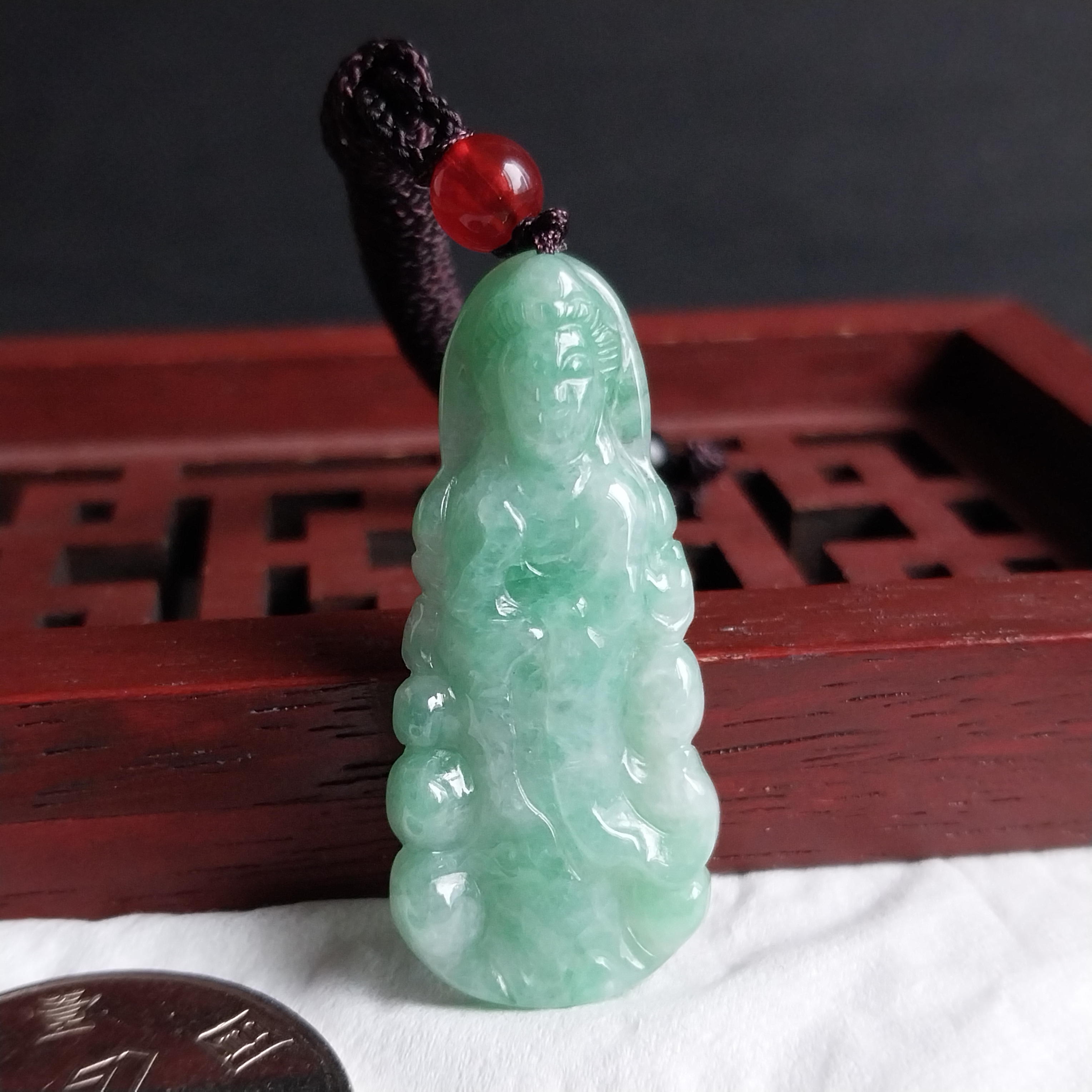 J2099 冰糯綠小觀音吊墜
