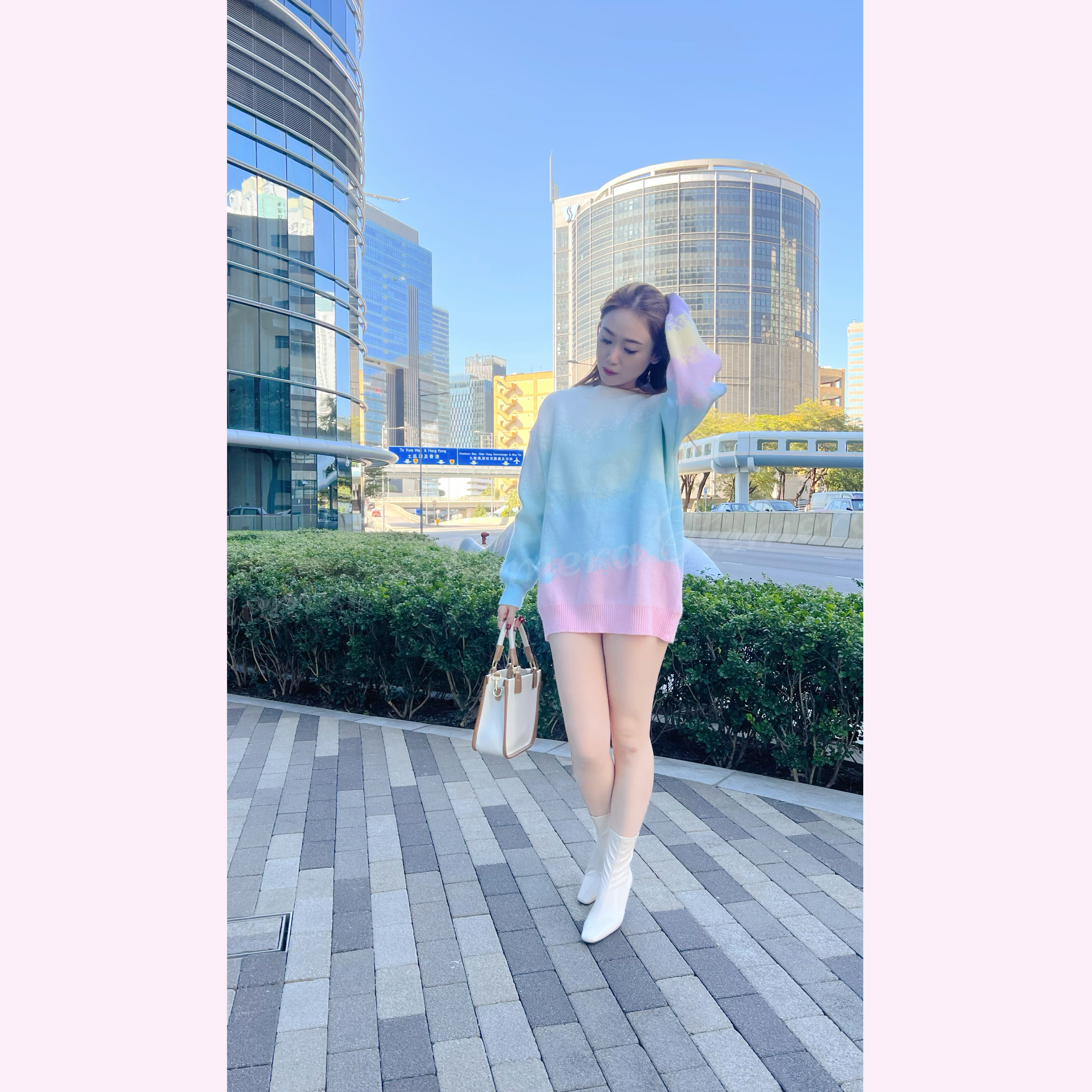 TP23W0121 可愛闊版漸變色連身裙