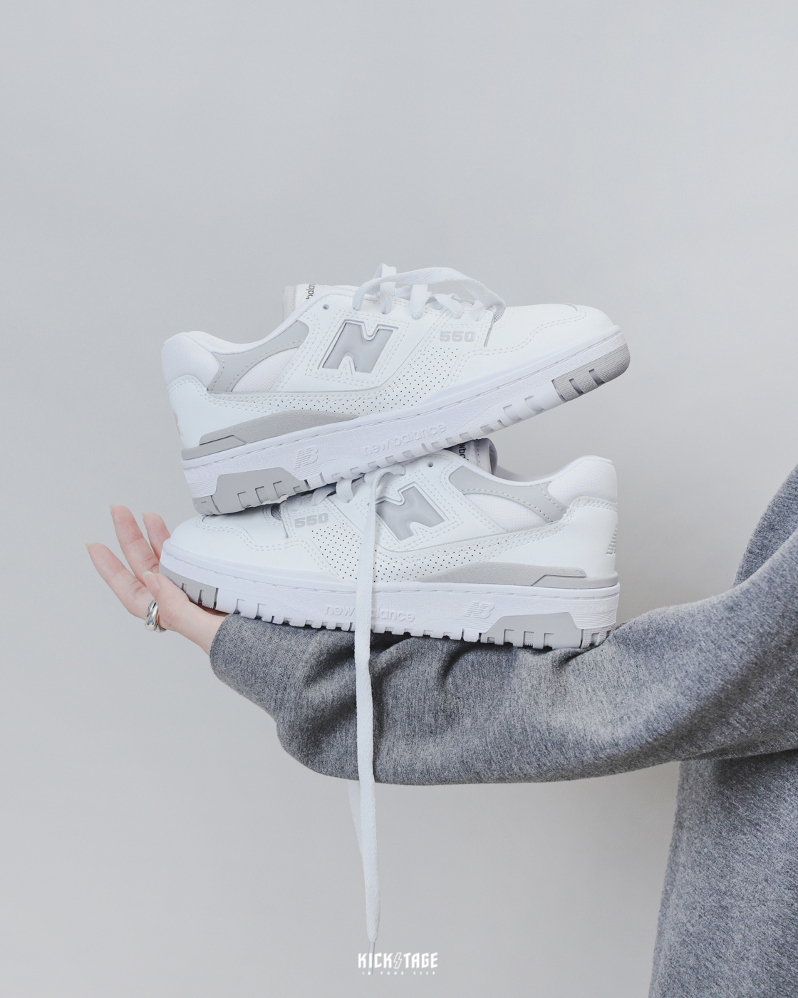 女鞋NEW BALANCE 550 Grey Off White 雪霜奶灰白灰復古休閒鞋【BBW550B