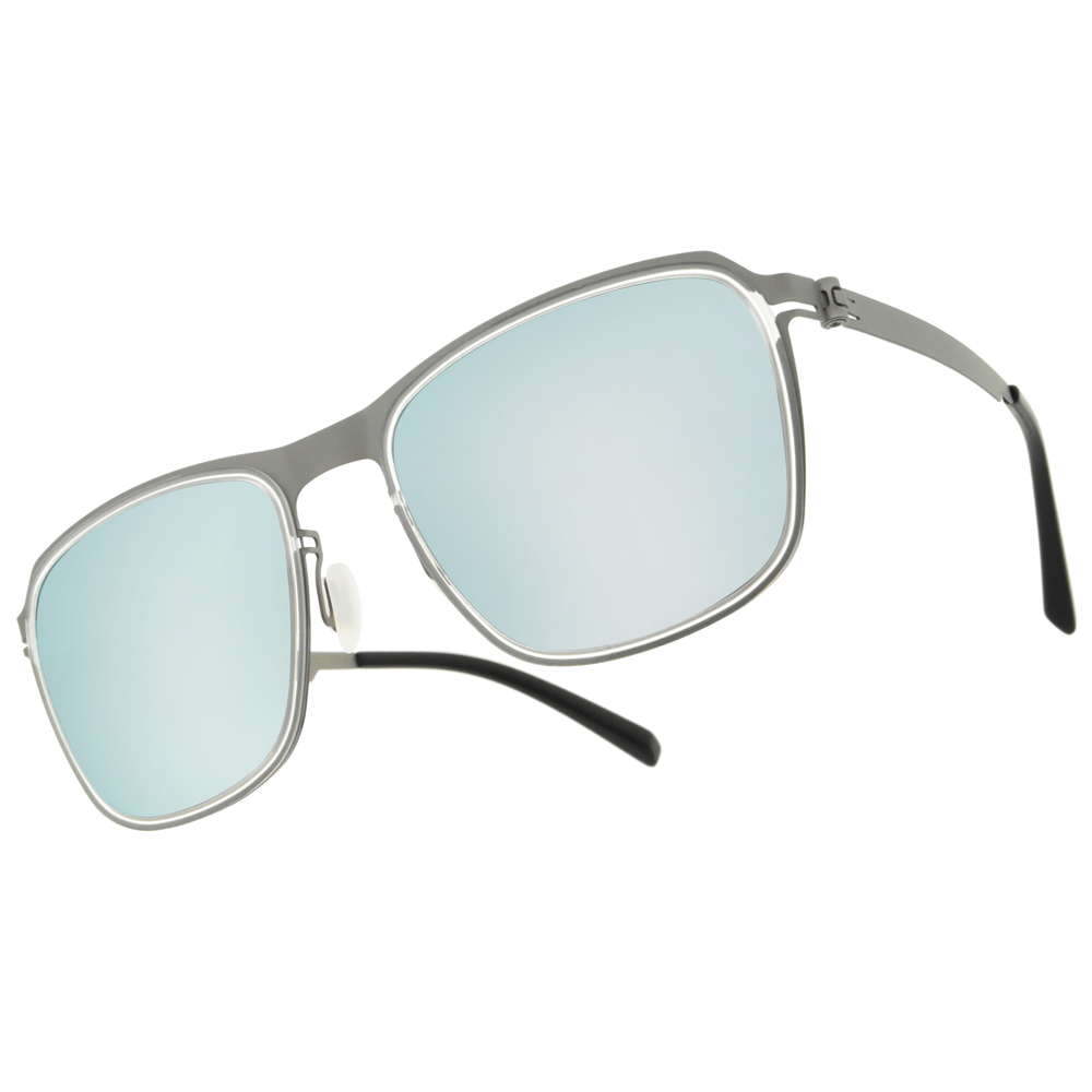 【VYCOZ】AKI GRY-C 百搭薄鋼方框太陽眼鏡(水銀灰鏡片)