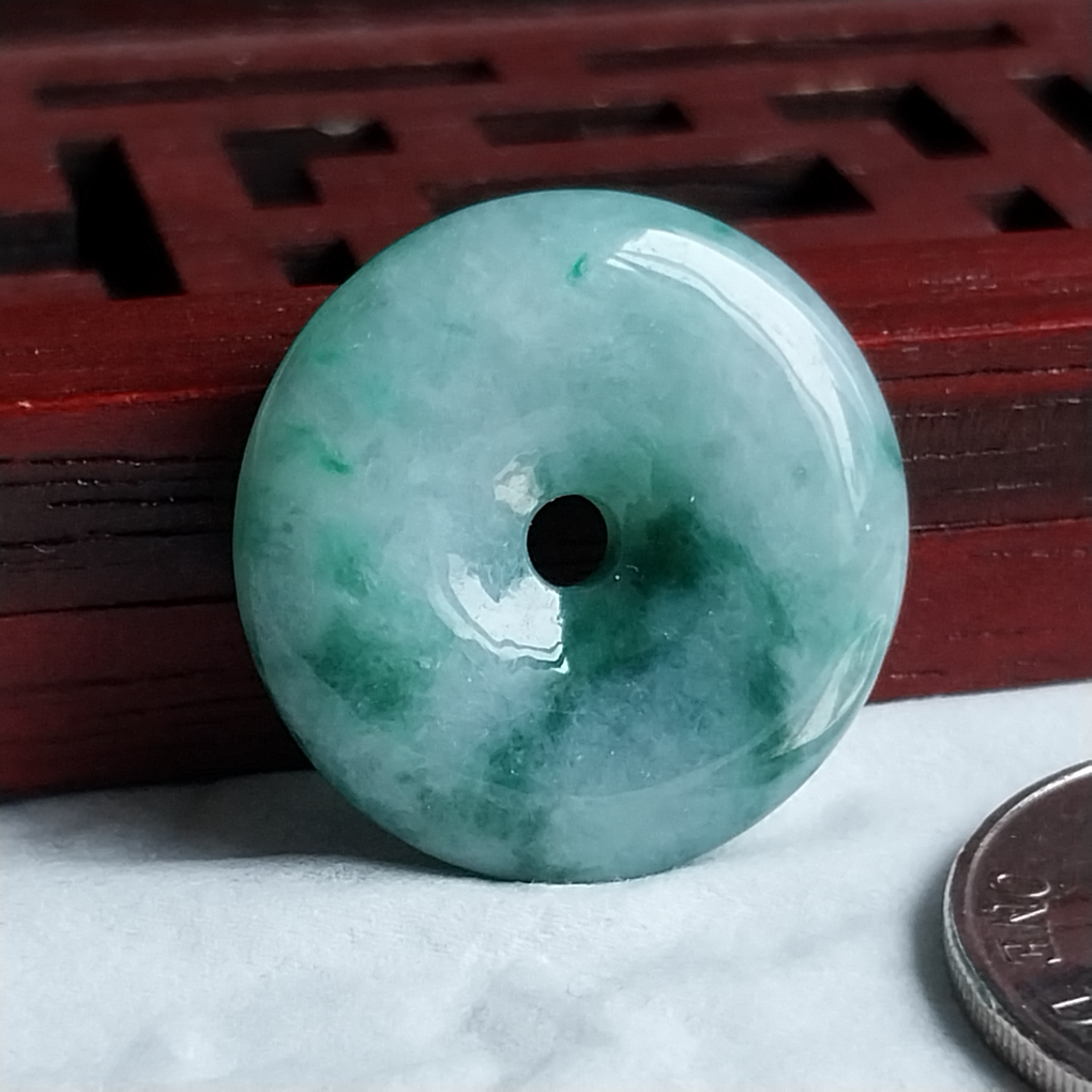 J2122 冰糯飄花平安扣 (23mm直徑)