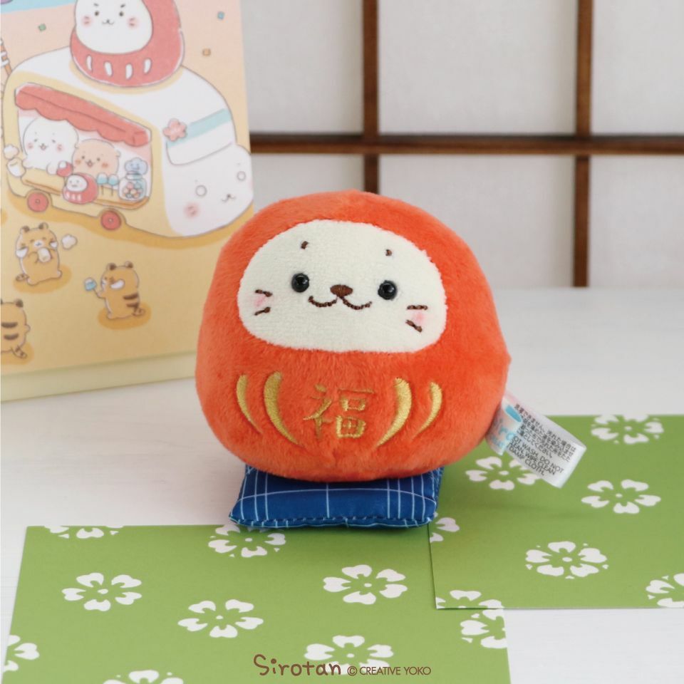 Sirotan  絨毛娃娃 不倒翁 ( 紅 / 白 / 青 / 熊貓 )8cm 新年商品 限定熊貓