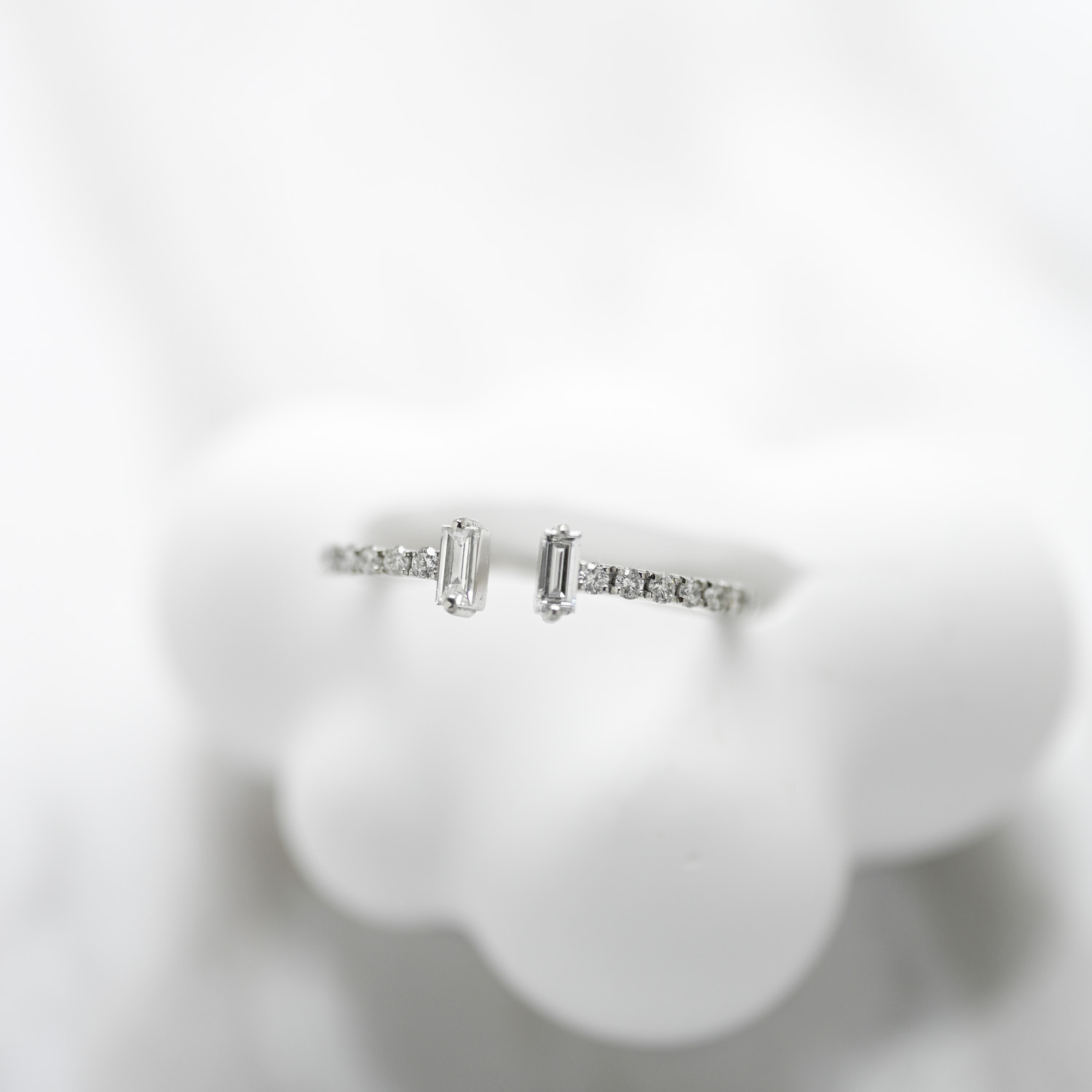 18K Open- Baguette Diamond Ring