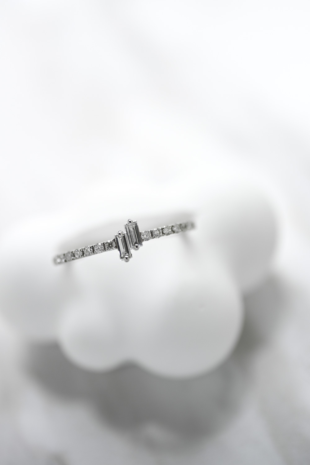 18K Double Baguette Diamond Ring